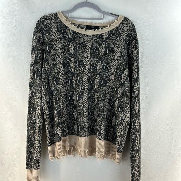 Fate Distressed Snakeskin Print Sweater, M - Picture 1 of 9